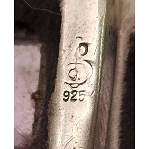 VTG Amethyst Square Stone 925 Sterling Silver Drop Dangle Earrings 1"L x 5/8"W - Picture 5 of 7